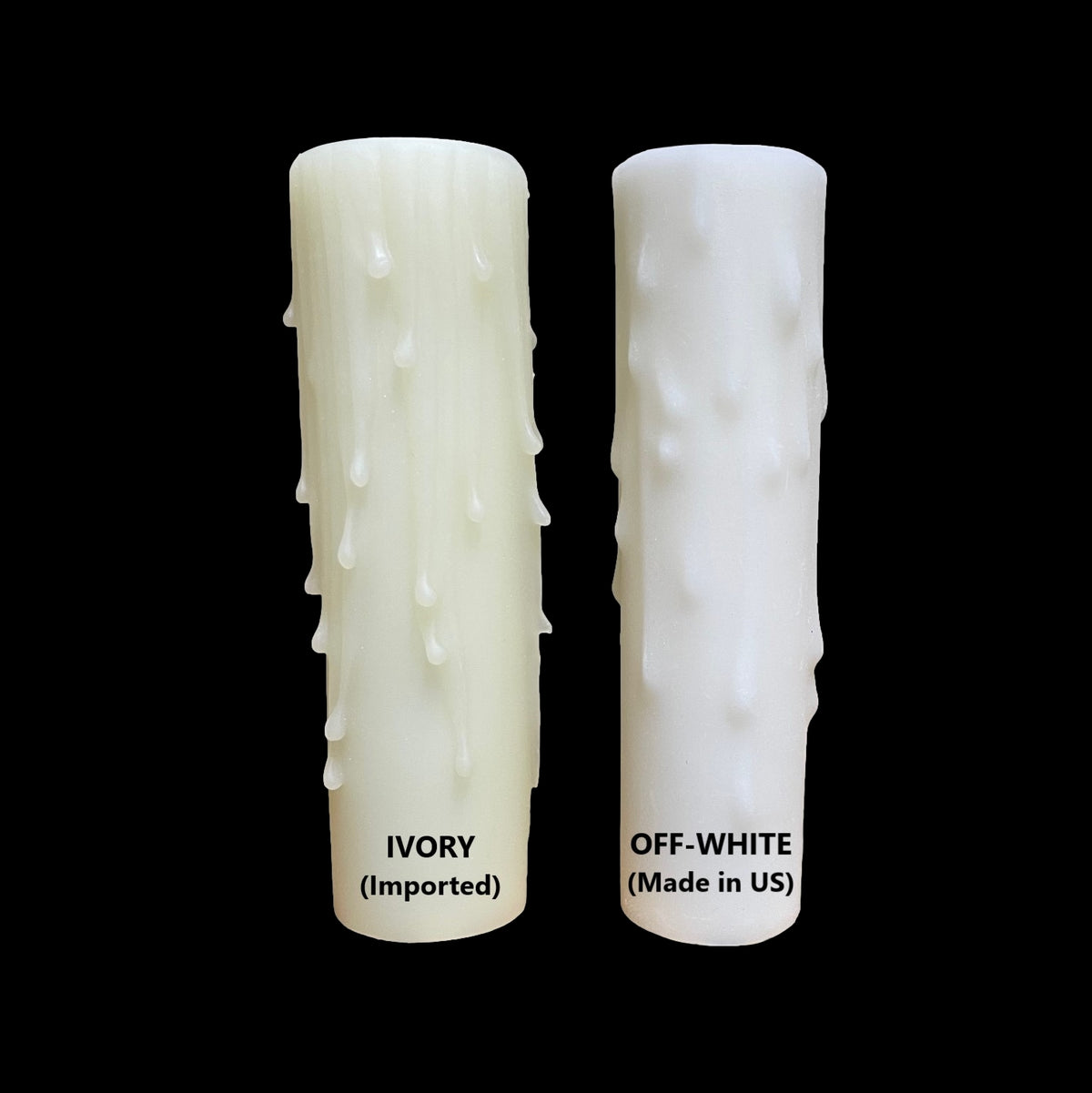 4&quot; Tall Off-White Resin Candle Cover - Made in US