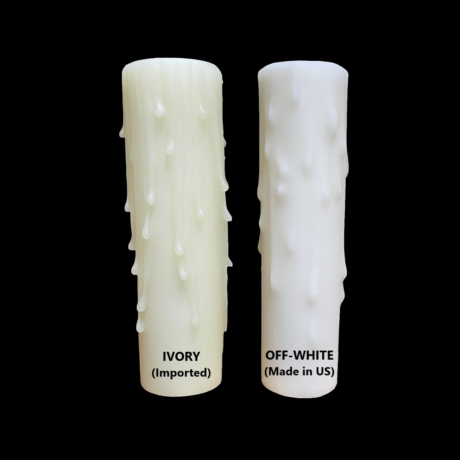 4" Tall Off-White Resin Candle Cover - Made in US