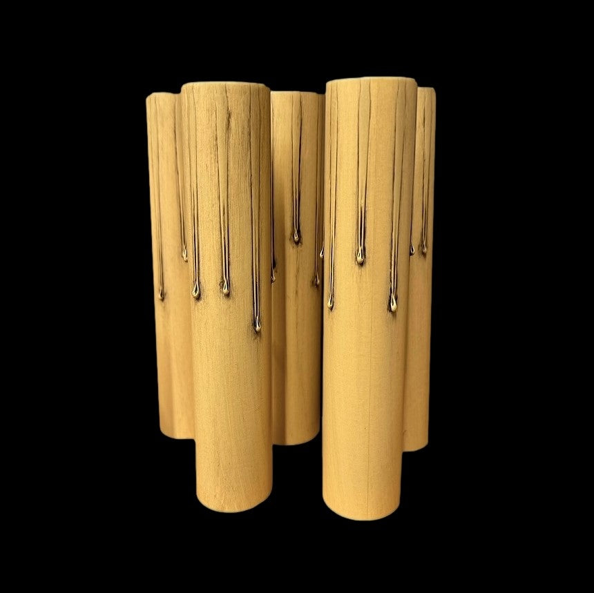 Antique Gold Cardboard Candle Cover, Candelabra or Medium Base