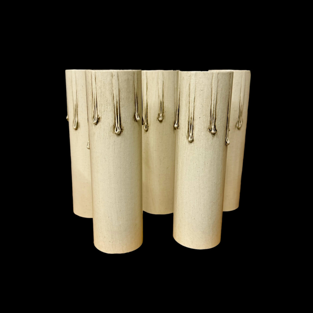 Cardboard Candle Cover - Medium Base - Antique Ivory