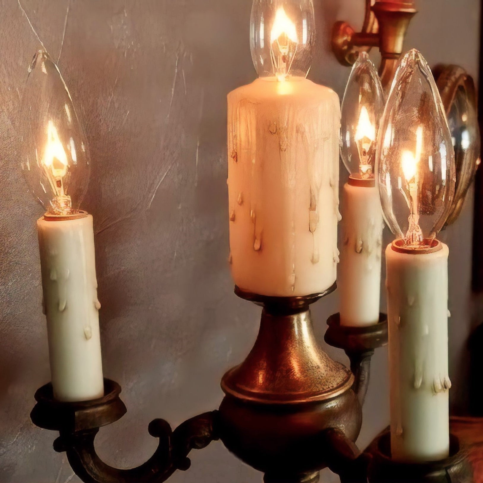 4 Flat White PolyBeesWax Chandelier Candle Covers With Drips – Standard Lamp Size, Resin