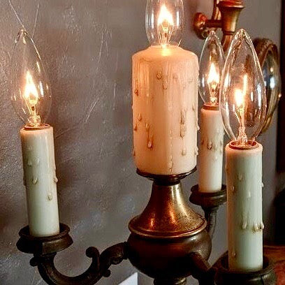Beeswax Candle Cover with Drips - Candelabra Size