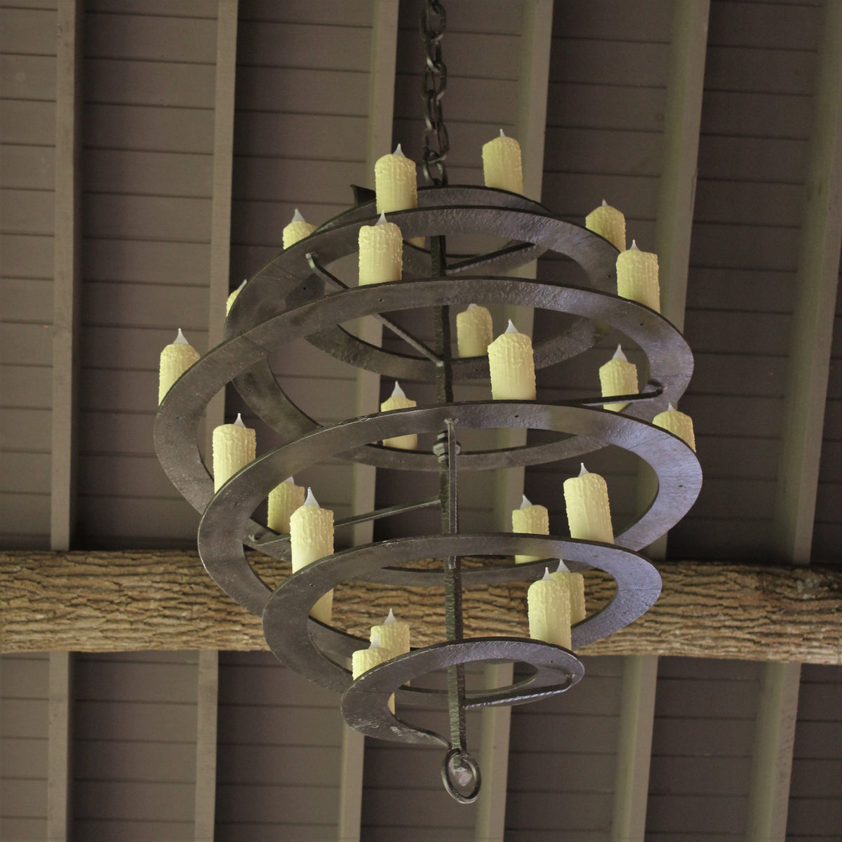 Chandelier with large resin candles