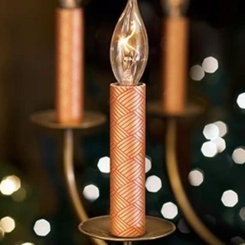Designer Candle Sleeve - Red Gold Basket